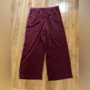 11 Honore Burgundy Maroon Satin Pants